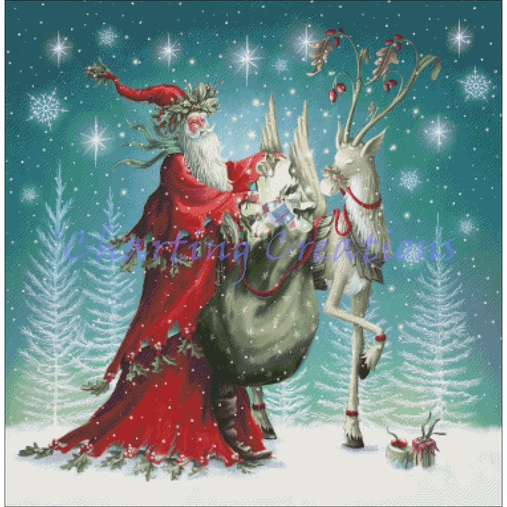 Forest Santa And Reindeer